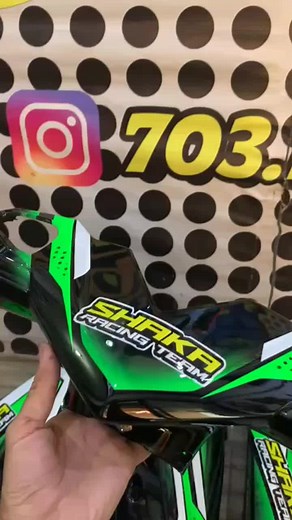 SHAKA Racing Team: Green and Black Motorcycle Part Showcase