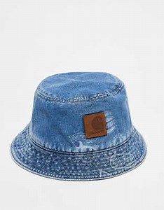 Carhartt WIP unisex stamp print denim bucket hat in blue | ASOS