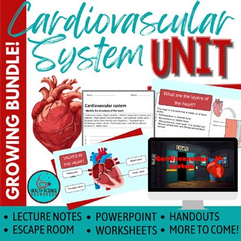 Cardiovascular System Science Unit Bundle: PPT slides, Activities,....