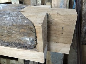 Repairing the 500 year old oak floor beam