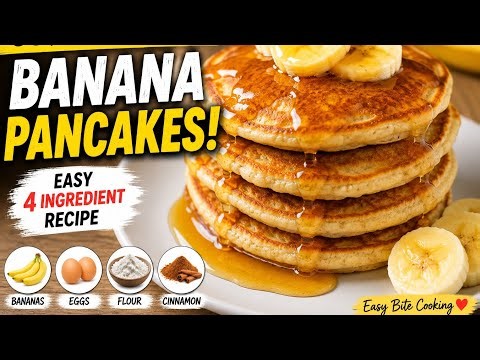 Easy Banana Pancakes with 1 Bananas & 2 Eggs | Fluffy Homemade & delicious Breakfast