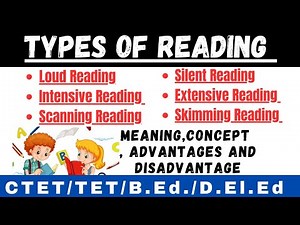 Types of Reading#English Pedagogy#language Across Curriculum.Intensive,Extensive, Scanning,Skimming