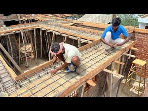 Lintel Techniques_1BHk Lintel Slab And Belt Iron Rod Installation Reinforcement Concrete with Cement