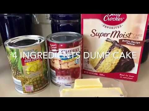 4 Ingredients Dump Cake | Cherry Pineapple