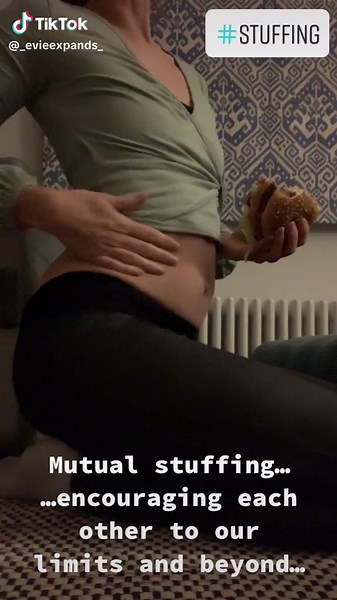 Wanna see how full we get when we do a mutual stuffing? Dm me. #Feedee #stuffedbelly #bellylove #bloatedbelly #bellyexpansion #foodbabybelly #foodbaby