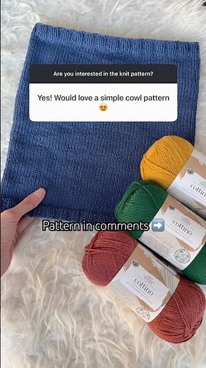 Sharing the free knit pattern for this simple cowl that uses only one skein of Cottino yarn 🧶 #knit