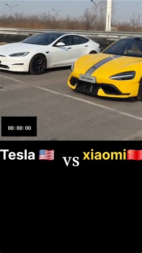 Xiaomi Crushes Tesla to 300 km/h?! #car #tesla #racing