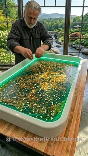 This Resin Table Costs $10,000 😱 Perfect Epoxy Pouring#shorts #satisfying #diy