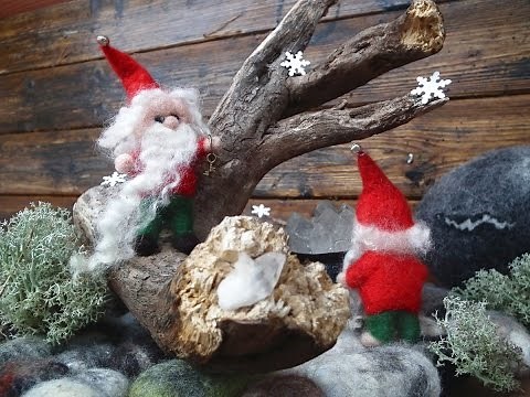 How to make a Christmas Gnome. Needle Felting Tutorial.