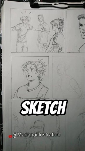 sketching a comic panel with pencil #drawing #portraitsketch #comicart #wip
