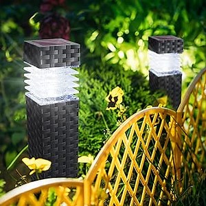 Solar Pathway Lights Waterproof - 6 Pack Landscape Lights Outdoor Seal Solar Powered LED Garden Lights for Walkway, Lawn, Path, Garden, Patio, Yard Decor - White