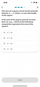 9:00The area of a square can be found using the formula A=s2,... | Filo