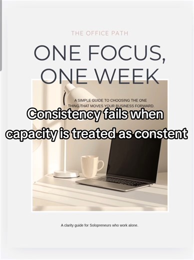Most planning systems assume you show up the same way every week. Same energy. Same focus. Same capacity. But if you run a solo business, you already know that’s not how real life works. Some weeks you’re sharp and productive. Some weeks you’re just trying to keep things moving. Weekly Focus isn’t about doing more. It’s about choosing what actually fits the week you’re in. #solopreneur #solopreneurlife #entrepreneurlife #smallbusinessowners #businessplanning