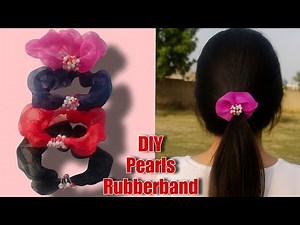 ✨ New Organza Scrunchies Collection | Pearl & Crystal Design | Red, Black, Blue, Pink | #fashion