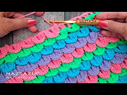 How to Crochet Crocodile Stitch - Good for Mermaid Blanket and Dragon Scales