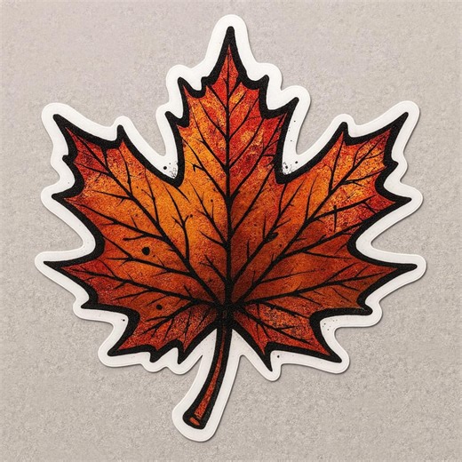Autumn Maple Leaf Sticker: Waterproof Matte Vinyl Sticker for Laptop, Water Bottle - Etsy