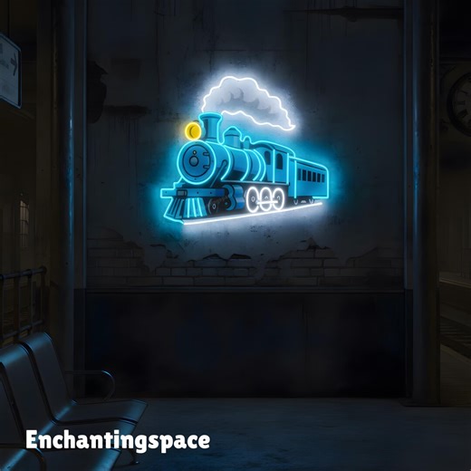 Vintage Train Neon Acrylic Sign, Steam Locomotive LED Wall Light for Cafe or Station Style Decor, Railway Wall Art Gift for Train Lovers - Etsy