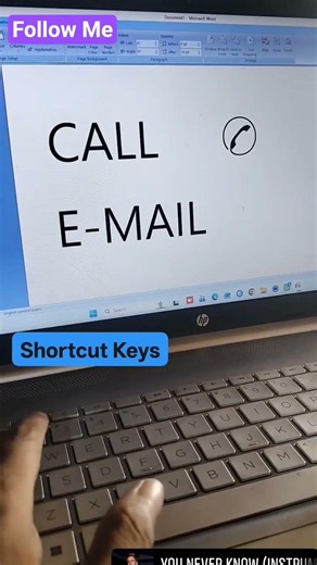 Shortcut Keys For Call And Email In Microsoft Word #shortcutkeys#computech