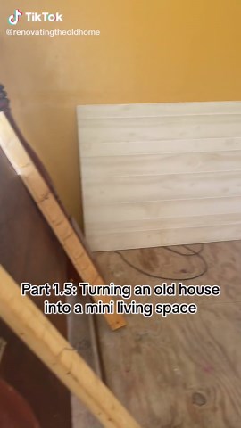Part 1 turning old home into mini living space, wanna see more like and follow to keep up with process! Crazy process so far #foryou #renovationproject #DIY #fypシ