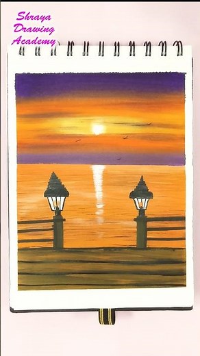 Sunset Scenery Painting Easy | Sunset Painting Ideas | Realistic Sunset Acrylic Painting