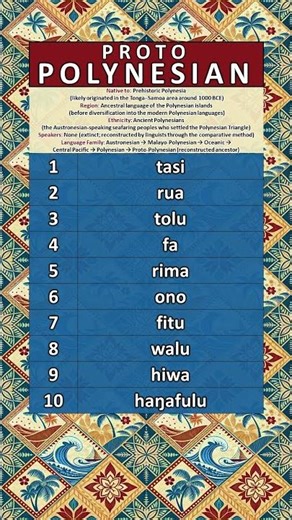 NUMBERS IN THE PROTO-POLYNESIAN LANGUAGE