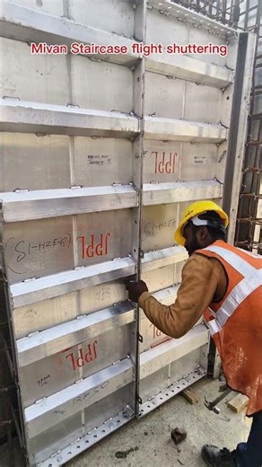 Mivan Formwork Staircase Casting Process | Modern Construction #YouTubeShorts#shortsfeed #shorts