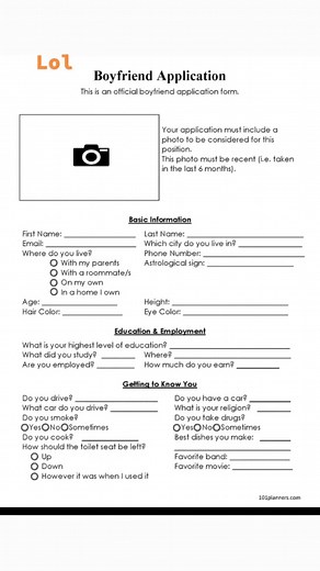 Lol | boyfriend application