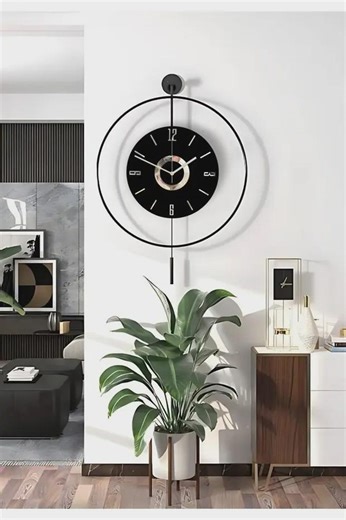 Large Blackberry Metal LED Pendulum Clock – Lavinya Gear Diamond Design, Modern Decor - Etsy
