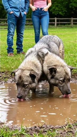 Two-Headed Dog Found in Muddy Field | AI Generated Realistic Scene