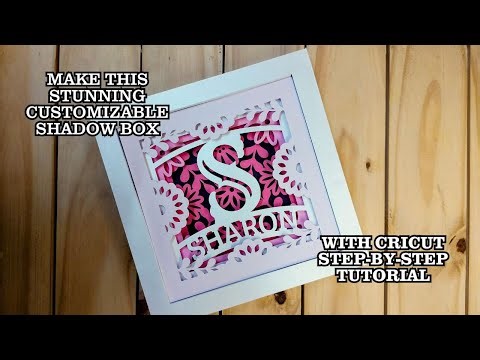 How to make custom 3D SVG Shadow Box cut files Cricut Tutorial Silhouette Cameo Curved Text Talavera