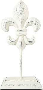 Foreside Home and Garden Fleur Decorative Accent White Cast Iron - Foreside Home & Garden