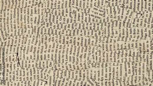 Old torn newspaper background with german text animated background