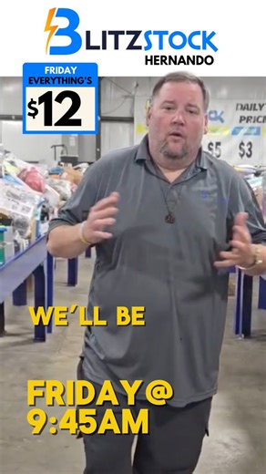$12 FRIDAY AT BLITZSTOCK BIN STORE HERNANDO — HOLIDAY DEALS EVEN SANTA CAN’T KEEP UP WITH 🎁✨ Hernando, today’s drop is fresh off the truckload — and it’s one of the biggest, highest-value restocks we’ve rolled out all month. The bins are loaded with this morning’s hottest finds, premium items, and brand-new retail treasures just waiting for shoppers to dig up. If you’re after the good stuff, today is absolutely your day. Every single item in the bins and all backstock on the bulk buy wall is ju