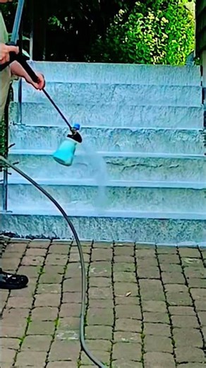 Never use bleach when pressure washing granite diy #professionalcleaners