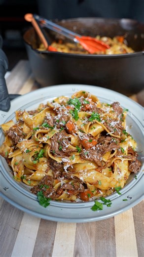 Smoked short rib ragu. Perfect for these cold days. #grillinwithdad #recipe #bbq #tasty | Grilling with dad