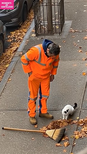 309K views · 4K reactions | Un Balayeur Nourrit un Chat Errant Un...