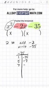 How to factor trinomials!