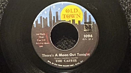 . Jan.1961 The Capris a doo-wop group from Queens, New York had their 1st and only Top 40 hit @ #3 on Big Top Records called "There's A Moon Out Tonight" ￼ | Dennis Groft