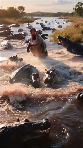 Crocodile Army vs Hippo Herd: River Warfare / 악어 군대 vs 하마 무리: 강의 전쟁