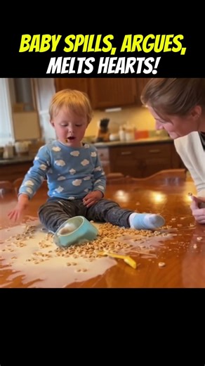 Baby Spills, Argues, Melts Hearts! ❤️ #Shorts