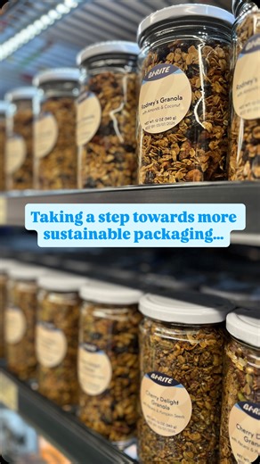 Bi-Rite Market | Bi-Rite Family of Businesses | 🎉We’re announcing a small change that’s a meaningful one for us! 👣 Our housemade granola is now packaged in glass jars 🫙, a small but... | Instagram