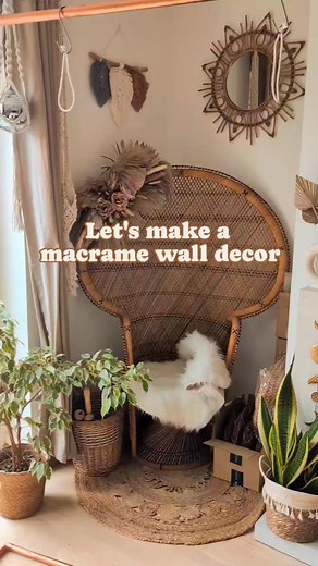 Happy Easter everyone! 🐰🌸✨ Let's make this gorgeous mustard wall decor. 🧡 #macrametutorial #macramewallhanging #timelapsevideo #tutorial #timelapseart | Nature's inspired Macrame