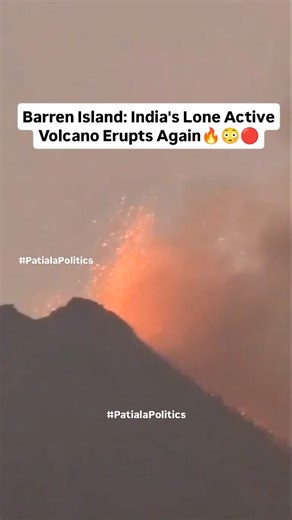 Barren Island: India's Lone Active Volcano Erupts Again Barren Island is an island located in the Andaman Sea. It is the only confirmed active volcano in the Indian subcontinent, and the only active volcano along a chain of volcanoes from Sumatra to Myanmar. It is a part of the Indian Union territory of Andaman and Nicobar Islands, and lies about 138 km (86 mi) northeast of the territory's capital, Port Blair. This volcanic island stands in the midst of a volcanic belt on the edge of the Indian 