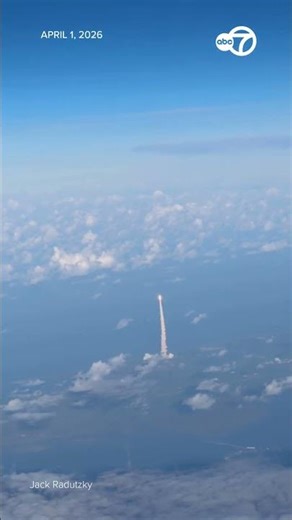 Artemis II launch seen from commercial aircraft