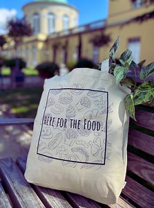 Jute Shopping Bag / Fabric Bag With Print (here for the Food) - Etsy Australia