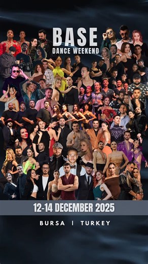 BASE DANCE WEEKEND on Instagram: "🌊BASE DANCE WEEKEND🌊 12-13-14 Aralık 2025 @basedanceweekend ⚡️19 saat Workshop ⚡️Uluslararası Eğitmenler ve Özel Konuklar ⚡️2 Show Program ⚡️Amateur Couple Impro Battle ⚡️3 Günlük Latin Night 📍Montania Special Class Hotel Mudanya, Bursa, Türkiye 🇹🇷"