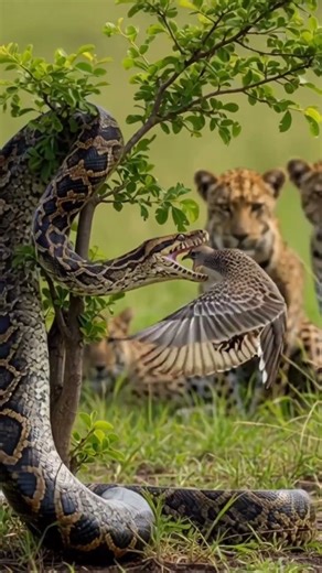 A big python attacking #videos #birds #wildlife #amazing #shorts