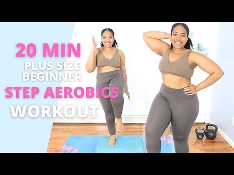 PLUS SIZE/Beginner Low Impact Step Aerobic 20 Minute Workout (NO REPEATS) (NO JUMPING)