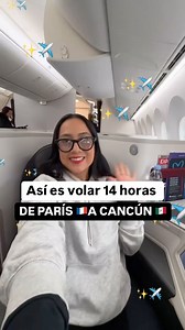 Así es volar 14 horas de París a Cancún ✨🇫🇷✈️🇲🇽 Este vuelo lo hice en Clase Premier con @aeromexico y 100% recomiendo. Gracias por traerme a casa para Navidad @aeromexico 💖✨🇲🇽🎄 • • #viaje #vuelo #clasepremier #aeromexico #mexico | Pasaportete