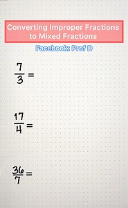 54K views · 534 reactions | Easy way to convert Improper Fractions to Mixed Fractions #mathhacks #mathtricks #amazing | Prof D | Facebook